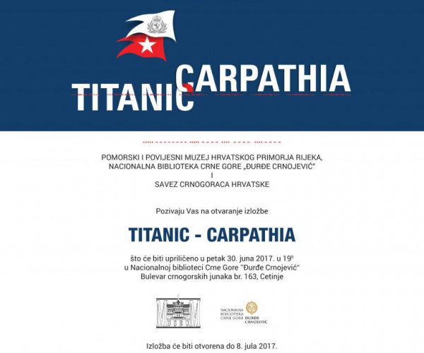 IZLOŽBA „TITANIC – CARPATHIA” U NACIONALNOJ BIBLIOTECI