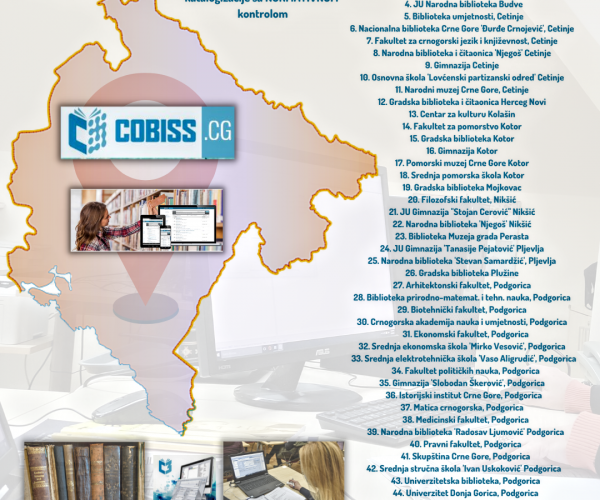 U BIBLIOTEČKO-INFORMACIONOM SISTEMU COBISS.CG IMPLEMENTIRANA NORMATIVNA KONTROLA LIČNIH IMENA